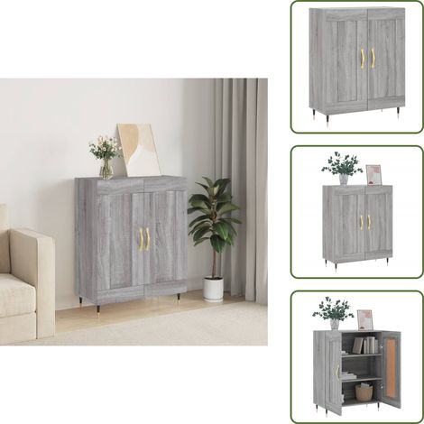 The Living Store Sideboard Grau Sonoma 69,5x34x90 cm Holzwerkstoff - Holzschrank (1/5)