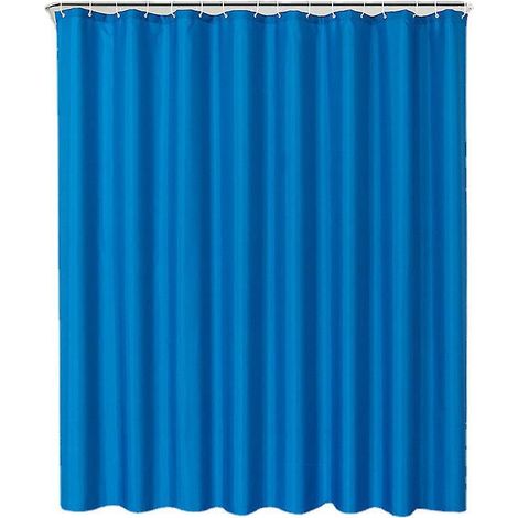 Wasserdichter Duschvorhang aus Polyester, blau, 80 x 180 cm, einfarbig, Duschvorhang für Badezimmer, Duschkabinenvorhang, Duschring (1/5)