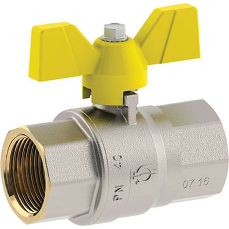 VALVOLA SFERA GAS + FARFALLA FF FUTURGAS FIV - OTTONE NICHELATO 3/4F - 4 pezzi