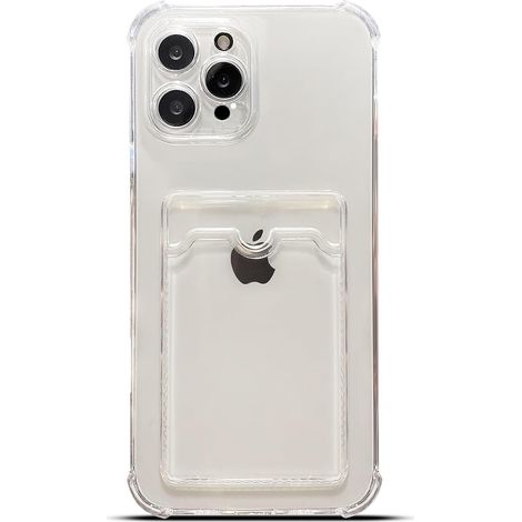 Étui de téléphone portable compatible avec l'iPhone 16 Pro Max, coque de protection transparente pour emplacement de carte, ultra-fine et souple, antichoc. (1/5)