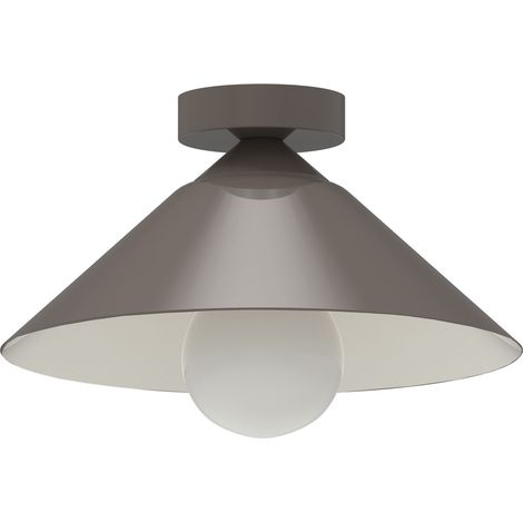 LUMICOM CHAPEAU Plafoniera, 1XE27, max 42W, metallo, tortora lucido/bianco, D25cm (1/4)