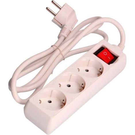 Mehrfachsteckdose 3 Schuko-Steckdosen + Schalter 3m 3x1,5mm Edm