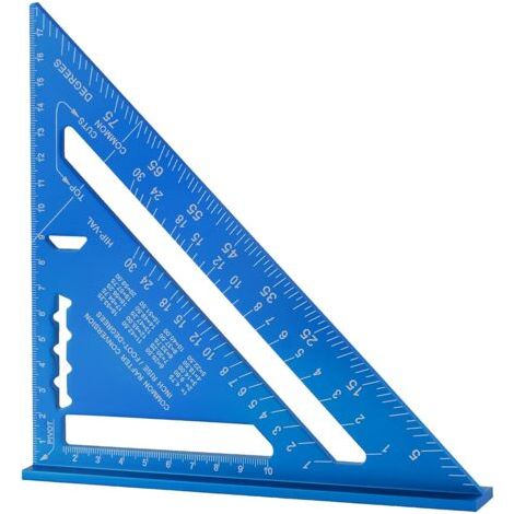 180-mm-Dreiecklineal, Winkelmesser, hochpräzises Dreiecklineal aus Aluminiumlegierung, Messwerkzeug für Zimmerleute (Blau, metrisch) (1/5)
