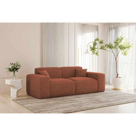 Sofa Designersofa CELES PREMIUM 2-Sitzer in Stoff Sven Rostbraun (1/4)