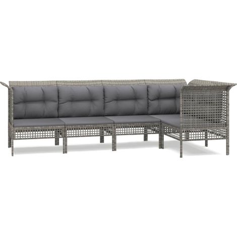 Maison Exclusive - Set de muebles de jardín 5 pzas y cojines ratá (1/5)