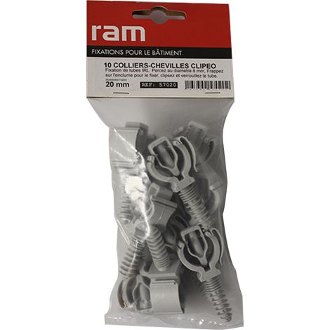 Sachet de 10 Clipeo Gris Simple 20 mm