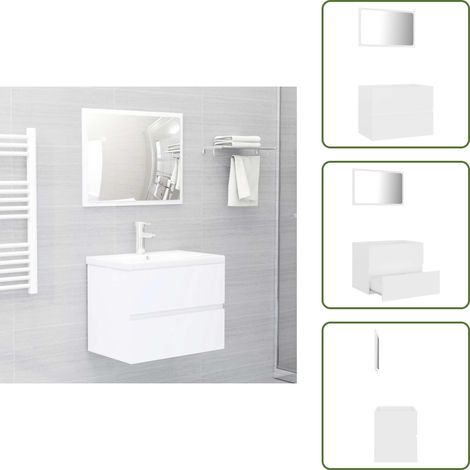 Armadietto lavello - vidaXL Set Mobili da Bagno 2 pz Bianco in Legno Multistrato - Mobili da bagno