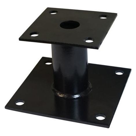 Pied de poteau fixe 140X140 Forte tenue à la corrosion Acier galvanisé à chaud Noir