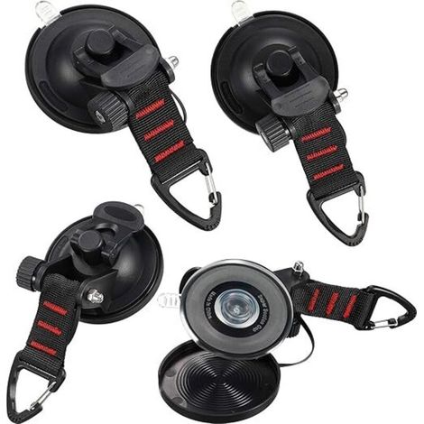 Anclaje con ventosa de 4 piezas con gancho de sujeción, gancho de fijación con ventosa para toldos, tiendas de campaña laterales para coche, accesorio para lonas de camping