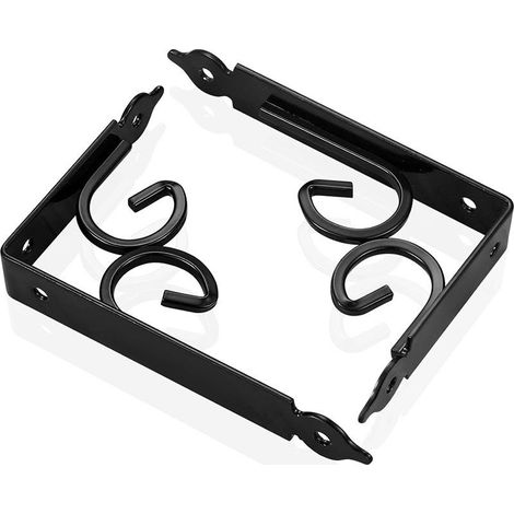 Supporto da parete - supporto per mensola - supporti e staffe decorative per mensole, staffe rustiche, staffe angolari, staffa angolare incernierata con viti - 2 pezzi/nero (1/4)