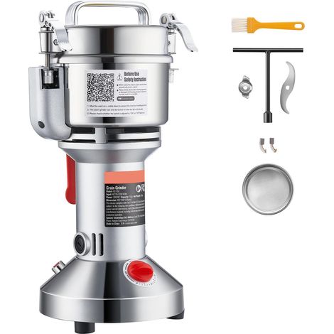 Moulin à grains électrique 300g, broyeur haute vitesse 1500W, pulvérisateur inox pour épices, céréales, café, maïs, poivre. (1/5)