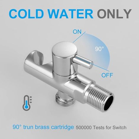 Set doccia integrato per WC con tubo flessibile, supporto, doccetta, cromato, argento (1/5)