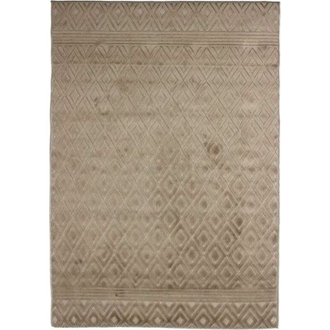 Beigefarbener Wohnzimmerteppich mit Rautenmuster, 133 x 180