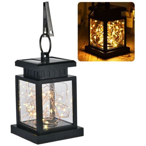 Lanterne solaire d'extérieur à LED, lampe de Table suspendue avec Clip, pour jardin, Patio, décoration de paysage-Chrom (1/5)