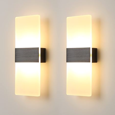 Lot de 2 appliques murales LED, lampe de chevet, applique murale d'intérieur, luminaires décoratifs modernes, lumière chaude 3000 K (1/5)