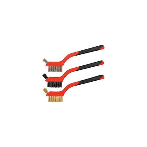Lot de 3 brosses métalliques,petites brosses métalliques pour nettoyer la rouille, la saleté, le frottement de la peinture et les zones difficiles à atteindre avec un nettoyage en profondeur. (1/4)