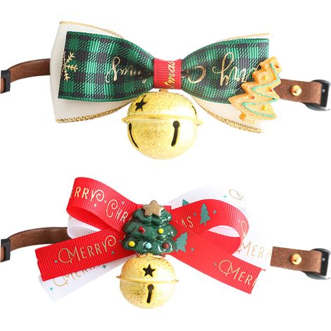Collier Pour Chien - Collier Festif Noël Avec Ruban Élastique Réglable - Pour Chiens Taille S à M - 1 Pièce (1/5)