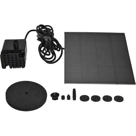 Pompe A Eau Solaire - Débit Max 200 L/h - Hauteur de Refoulement 120 Cm - Pour Fontaine de Jardin ou Baignoire à Oiseaux - 1 Pièce (1/5)