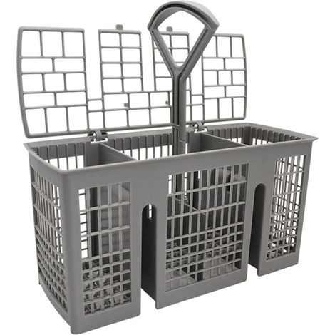 Panier à couverts, pour lave-vaisselle Siemens Bosch, 220 x 115 x 90 mm, gris, poignée ronde amovible, compartiment à couverts pour de nombreux lave-vaisselle (1/5)