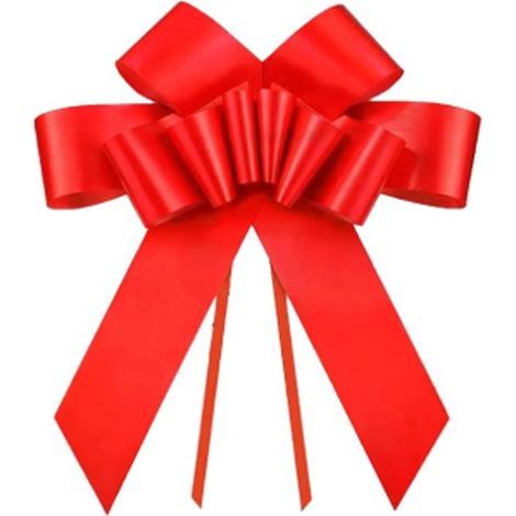 Nœud Cadeau - 58 cm - Avec Ventouses Et Rubans Extra-Longs - Pour Voiture Moto Bateau Électroménager - Rouge - 1 Pièce (1/5)