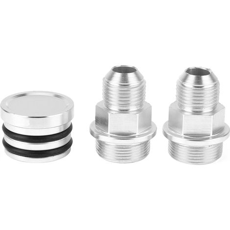 Bouchon de raccord de reniflard M28 vers adaptateur 10AN, pièce accessoire compatible Honda B16 B18C, argent. (1/5)