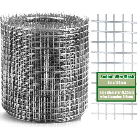 10cm x 6m Grillage Anti-Rongeurs, Acier Inoxydable 304 Grillage Métallique Anti-Rats pour Bloquer L'Accès Aux Souris Écureuil Oiseau - pour Combler Lacunes Autour Maison et Jardin (1/5)