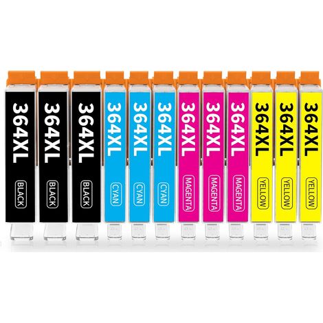 364XL Cartouches d'encre Remplacement Compatible avec HP 364XL Multipack pour pour HP Photosmart 5520 5510 6525 6520 5515 5525 5522 5524 6510 Deskjet 3520 Officejet 4620 (Lot de 12)