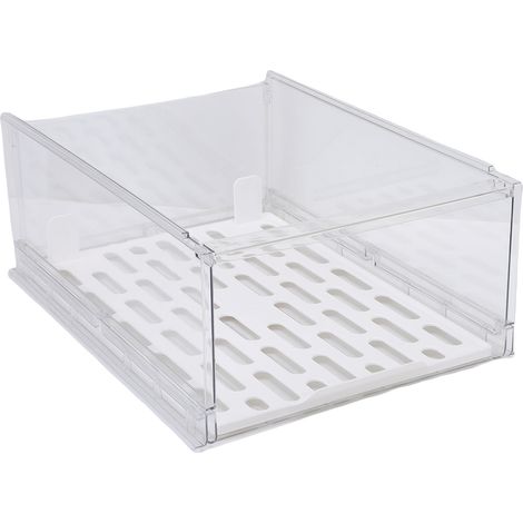 boîte de rangement-Boîte de rangement PET transparente pour placard avec panneau coulissant et design empilable (1/5)