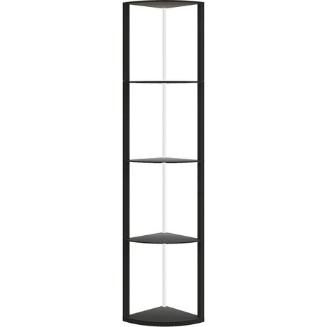 Lampadaire LED d’angle avec étagères, RGB, télécommande, noir (1/5)