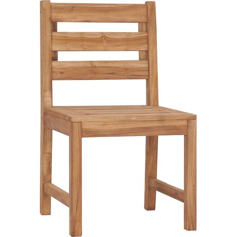 Chaises de jardin lot de 2 Chaises d'extérieur Bois de teck solide (1/5)