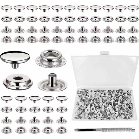 Kit De Fixation Marine - Presse-étoupe vissable pour bateau Kit de Pressions à Vis en Acier Inoxydable Résistant aux Intempéries pour Fixation Rapide de Bâche - Idéal pour Ponton, (1/5)