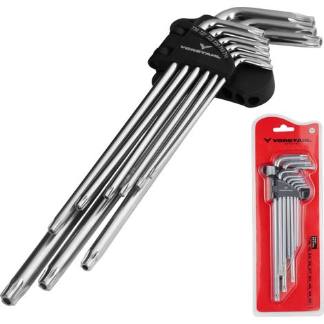 Jeu de clés Allen Torx très longues (9 pièces) T10 - T50 mm Vorstahl (1/5)