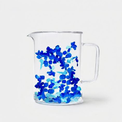 Carafe décorative en verre 1,1 L Flovers Petals - Bleu (1/2)