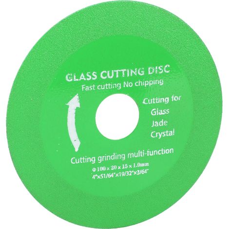 4 Disques de Coupe Diamant 100x20x15x1mm pour Verre Céramique Pierre Jade - Lame Émeri Brasée Vert Noir (1/5)