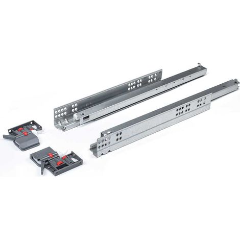 Kit Guias de Extacción Total  Para Cajones - Regulación 3D y Autocierre - Pinza  Tamaño: Módulo 500
