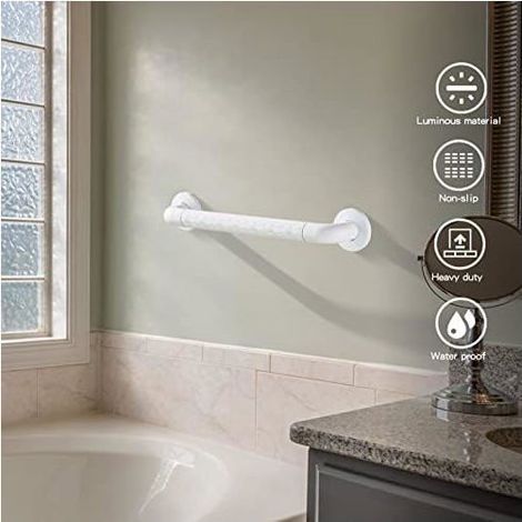 Barre D'appui WC, Barres D'appui de Salle de Bain avec Antidérapante, Poignée de acier inoxydable, 48CM (1/2)