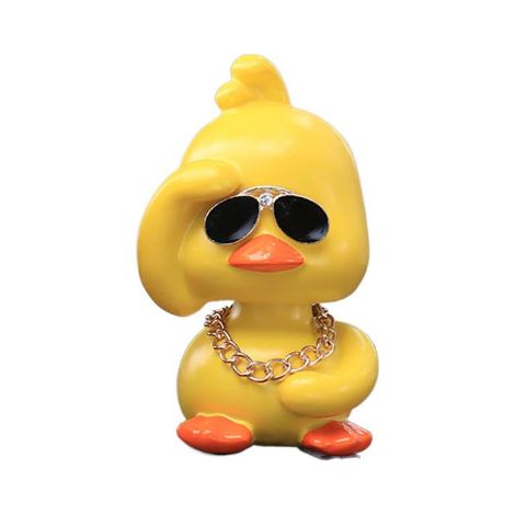 Canard Balançant - Décoration Bureau Fun - Cadeau Original Homme Femme - Modèle Mouvant avec Chaîne Dorée - Unité (1/5)