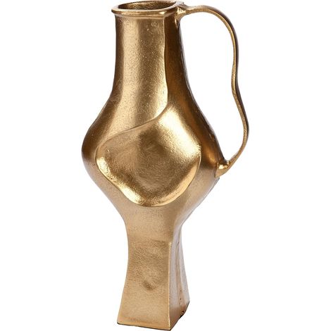 Vase Antigua en Aluminium, bombé, doré, 34 x 18 cm, étanche, Hauteur : 18 cm (1/5)