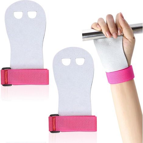Maniques 1 paire de coussinets antidérapants, gants de barre fixe pour enfants, protège-poignets de sport, gants d'entraînement de gymnastique et bandages de fitness (rose) (1/5)
