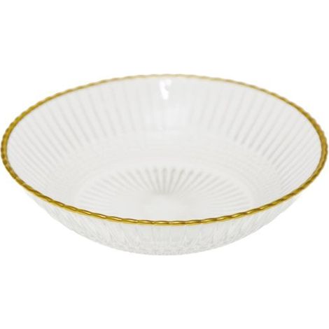 Coupelle en Verre Transparent et Doré - Coupe pour Apéritif et Dessert - 13 x 13 x 3,5 cm - PANGIVO (1/5)
