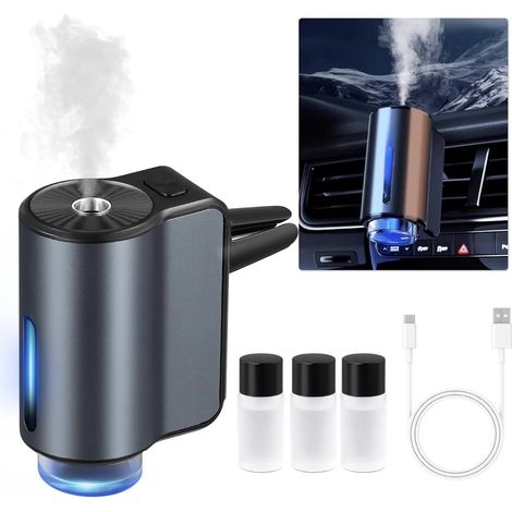 Diffuseur de voiture - désodorisant - désodorisant intelligent pour voiture avec 3 parfums - rechargeable universellement - 3 modes intelligents - couleur - 3 m (1/5)
