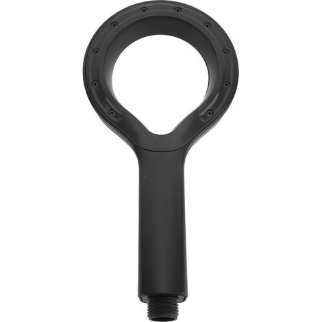 Pulvérisateur de douche haute pression, grande sortie d'eau, pomme de douche à main ajourée pour la maison, salle de bain, noir. (1/5)