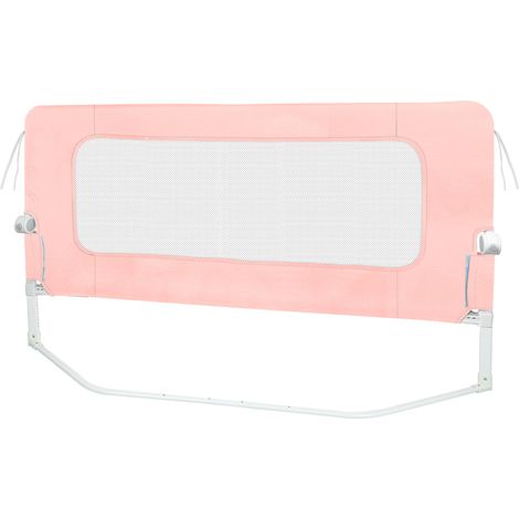 Haloyo® Telaio per cancelletto di sicurezza pieghevole e portatile, barriera per letto per bambini, sponda per letto portatile, 180x73-86 cm, rosa (1/5)