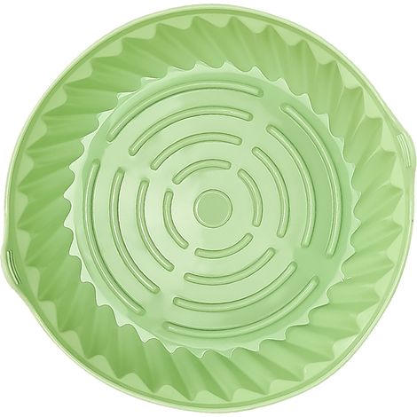 Runde, hitzebeständige Silikon-Einlage für Heißluftfritteusen, leicht zu reinigen, cyan, L 22 cm / 8,66 Zoll (1/5)