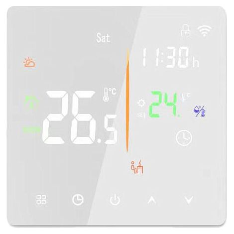 Termostato intelligente a risparmio energetico 16 A, termostato per riscaldamento elettrico per sistemi di riscaldamento elettrici, controllo touch, bianco (Wi-Fi non incluso) (1/5)