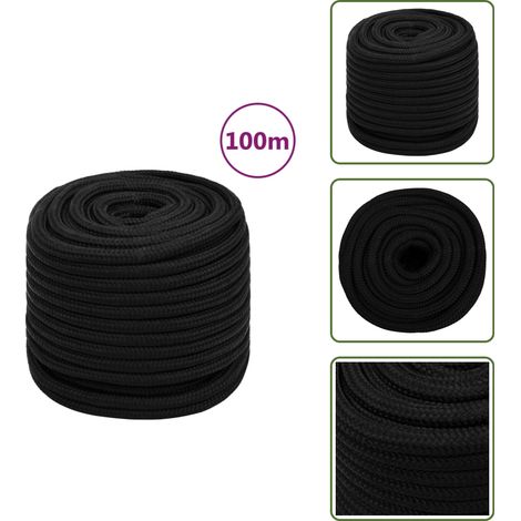 Arbeitsseil Schwarz 16 mm 100 m Polyester - Arbeitseil - Polyester Seil - Schnur - Baumarkt - Gartenseil (1/5)