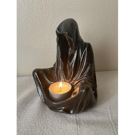 Candelabro en miniatura para casa de muñecas, hecho de hierro negro, 15 cm (6 pulgadas) de altura, ideal para decoración en Halloween. (1/2)