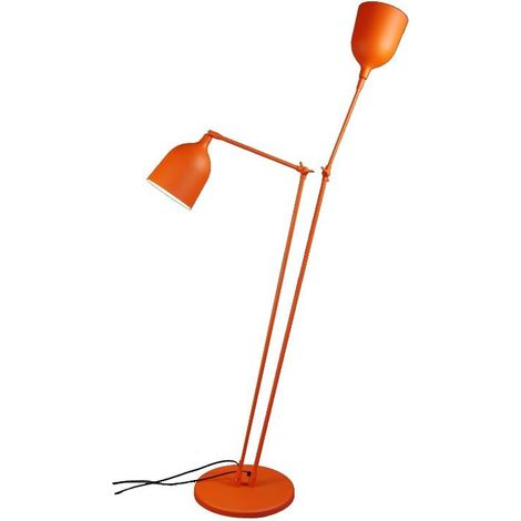 Lampadaire design, Lampadaire Twin ls design Orange en Metal, Aluminor