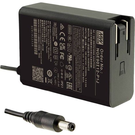 MEAN WELL NGE90I12-P1J Alimentatore a spina tensione fissa 12 V/DC 75 W