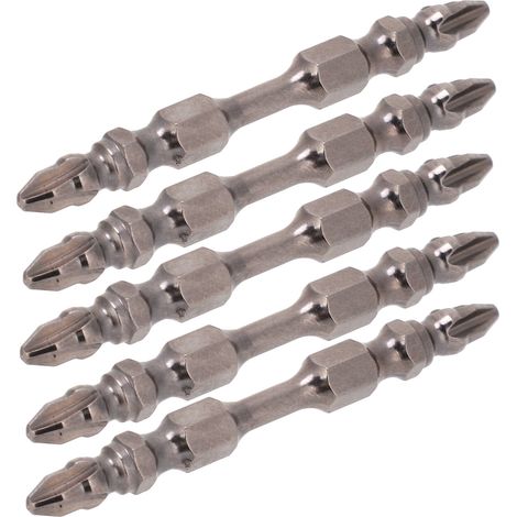 Lot de 5 embouts de tournevis doubles en acier allié pour serrer ou desserrer les vis, outils manuels de 65 mm (1/5)